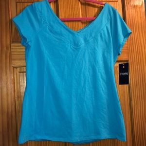 Blue Chaps V Neck Tee